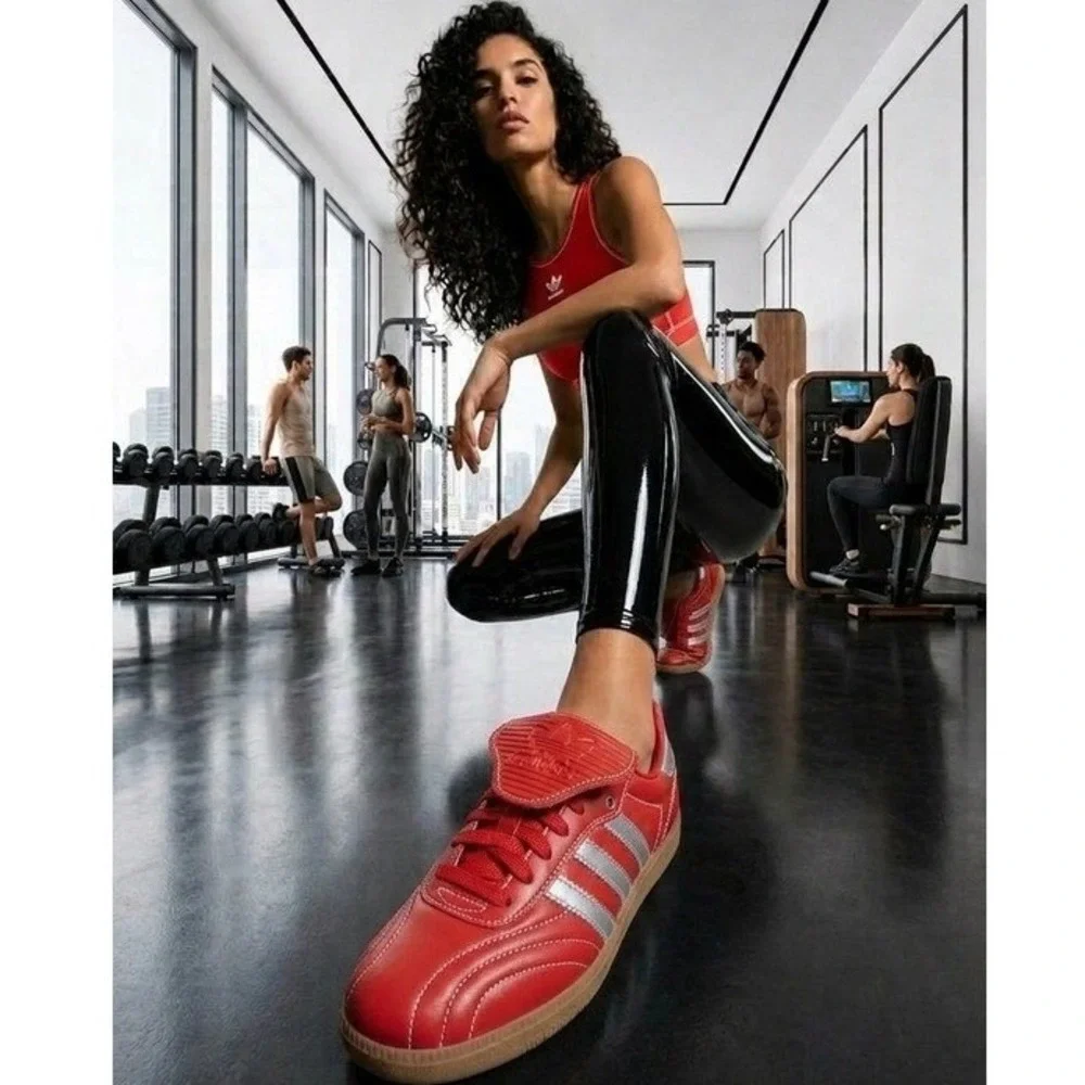 Adidas Women's Samba LT JS3938 Red Silver Sneakers Size 9